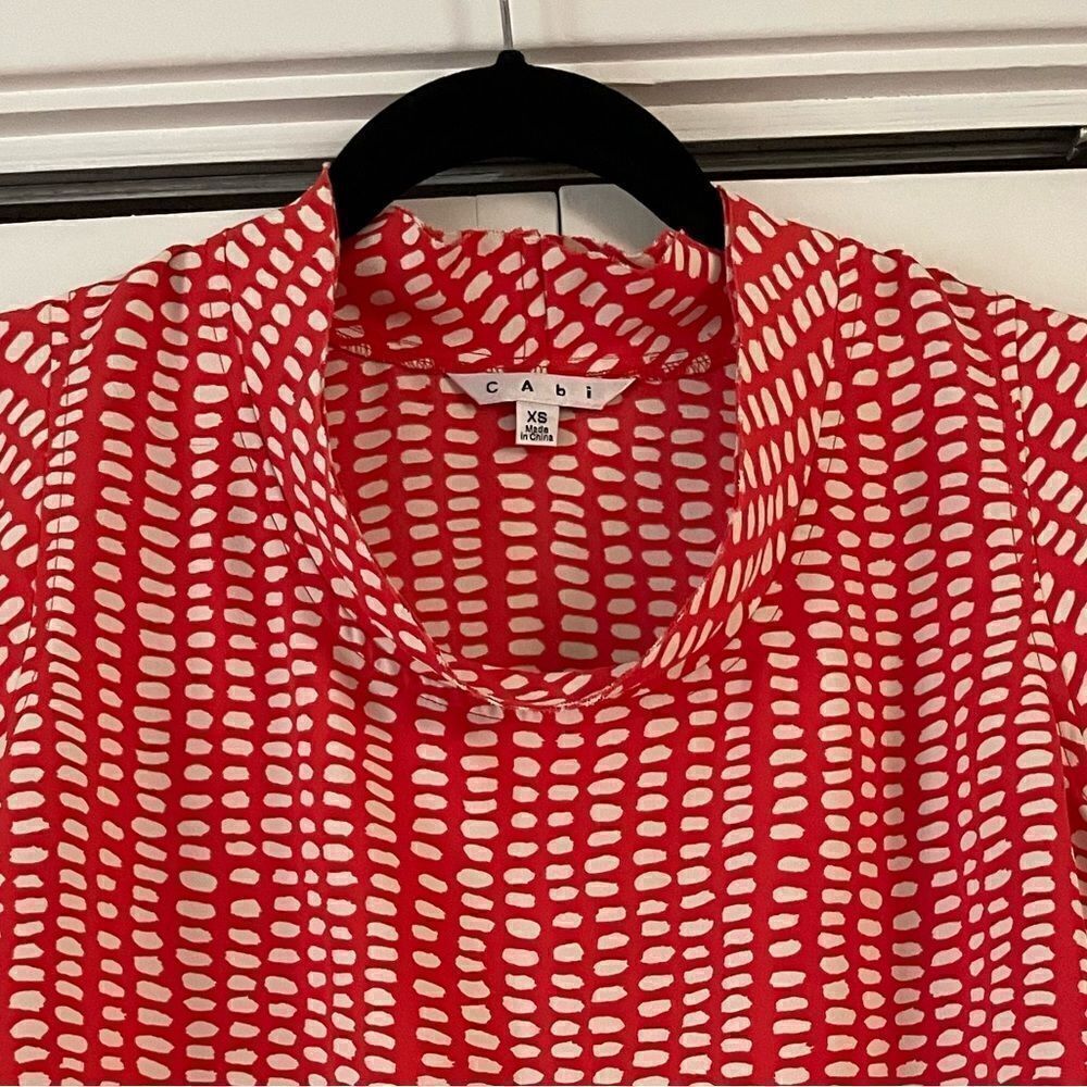 CAbi Dotted Print Blouse Size XS